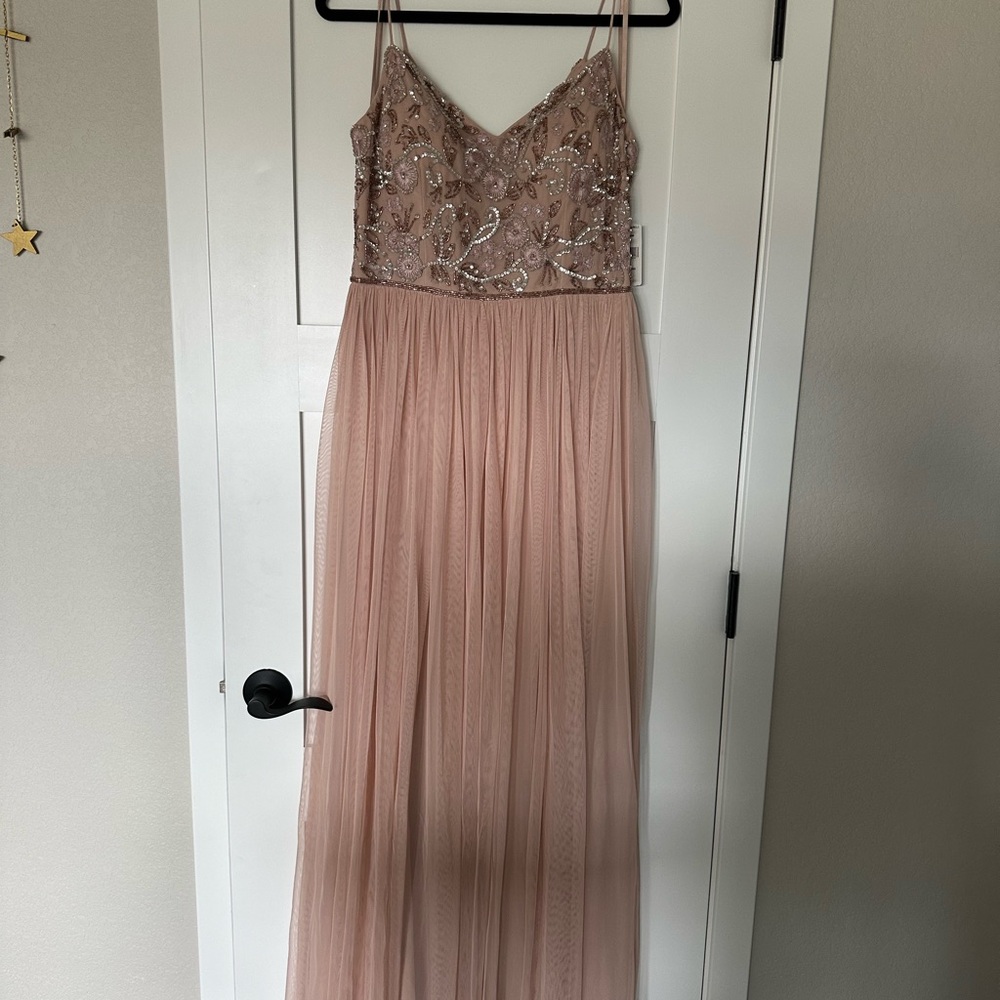 Adrianna Papell Pink Sleeveless Maxi Gown